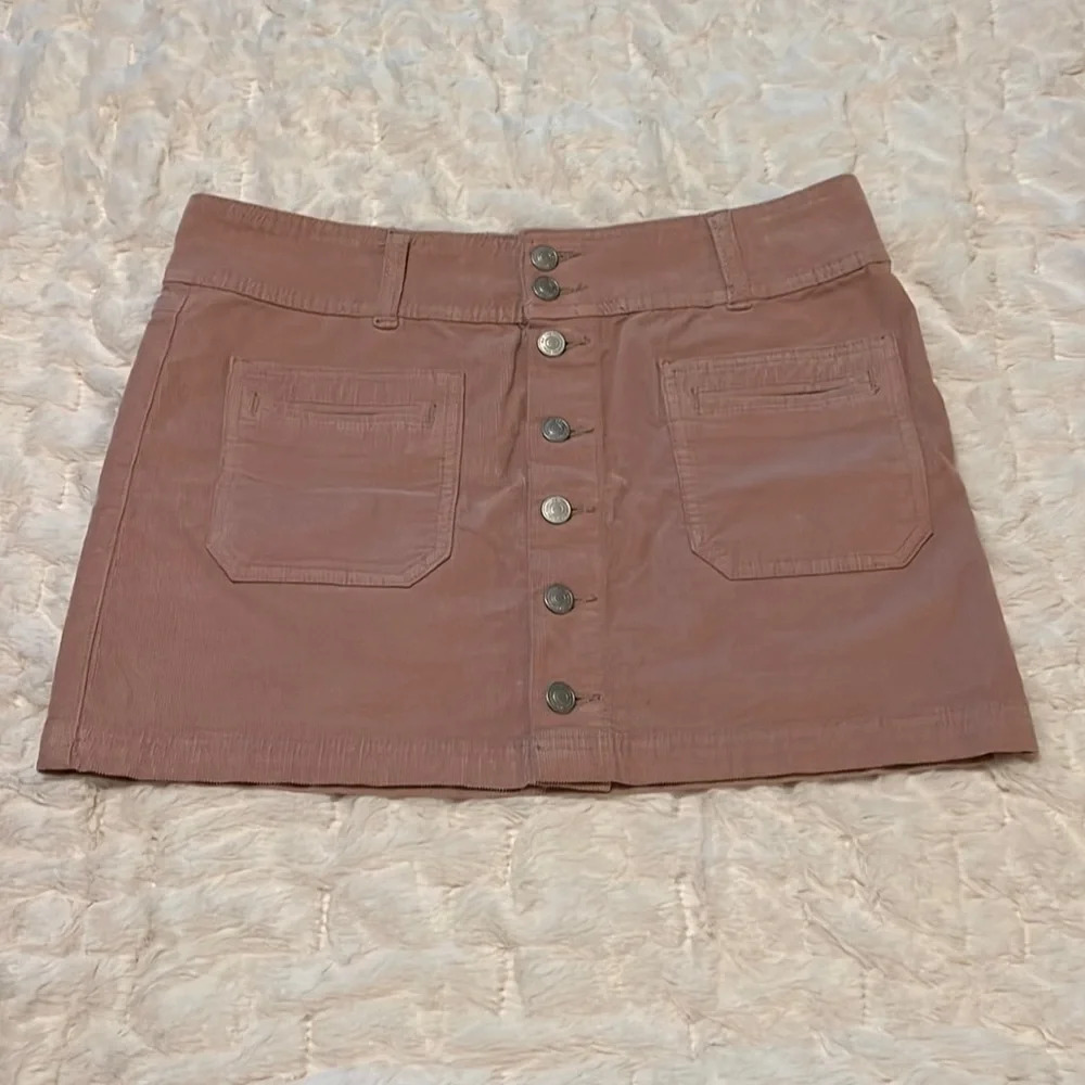 We The Free by Free People Dusty Rose Corduroy Mini Skirt